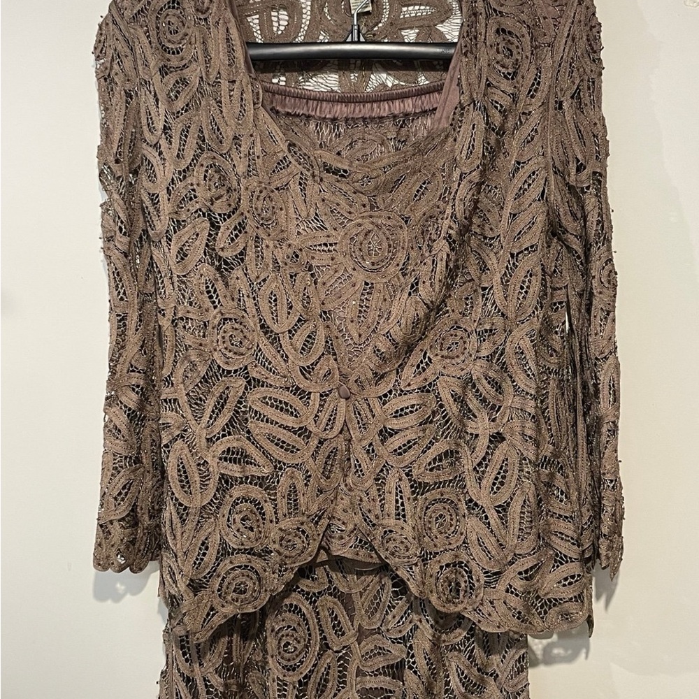 Soulmates Taupe Lace Dress